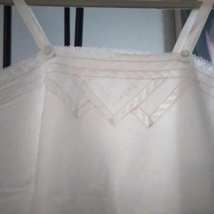 Vintage Lace Nightgown Light cotton Medium Natural white European
